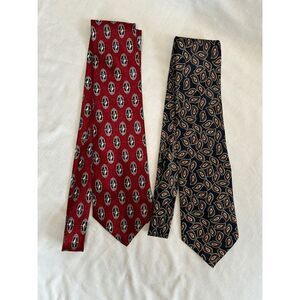 Repp Extra Long All Silk Tie Set of Two, New With Tags, Blue/Red